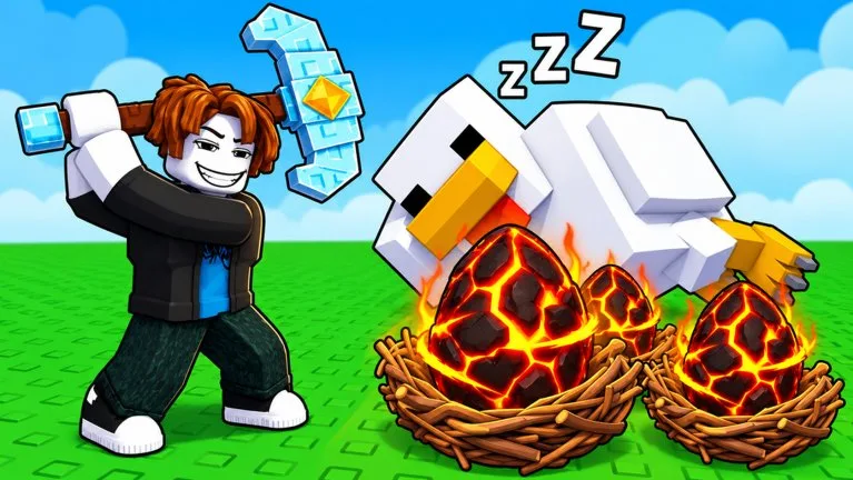 Official Roblox experience thumbnail for Break and Steal an Egg – egg hatching and animal stealing tycoon