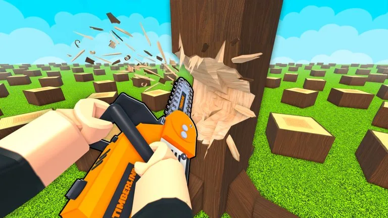 Official Roblox experience thumbnail for Chop A Forest – tree chopping and log selling simulation
