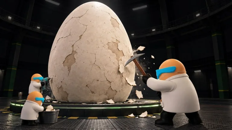Official Roblox experience thumbnail for Crack the Egg – co-op incremental egg cracking