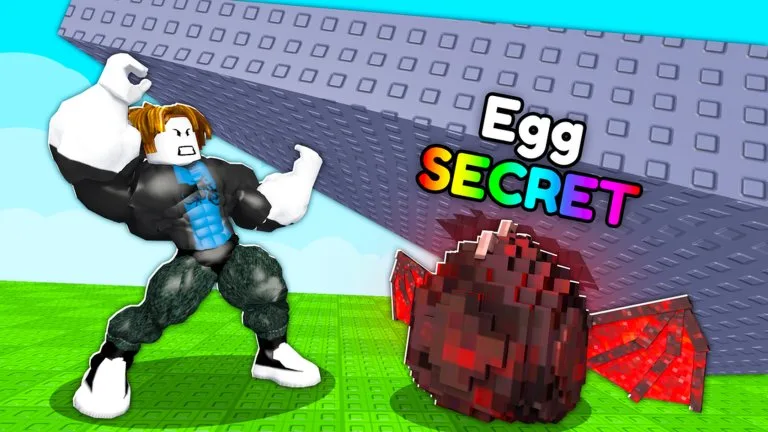 Official Roblox experience thumbnail for Lift Rock For Eggs – strength training and egg hunting under rocks